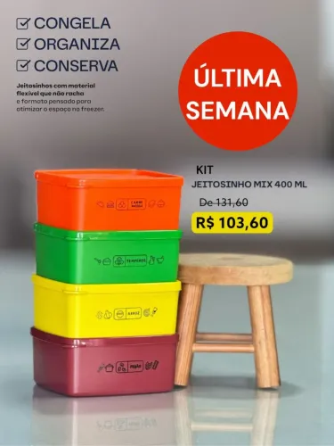 TUPPERWARE ORIGINAL | KIT COM 4 UNIDADES 400 ML CADA