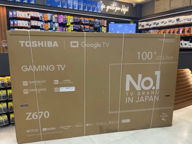TELEVISÃO TOSHIBA 100 POLEGADAS QLED 4K ?