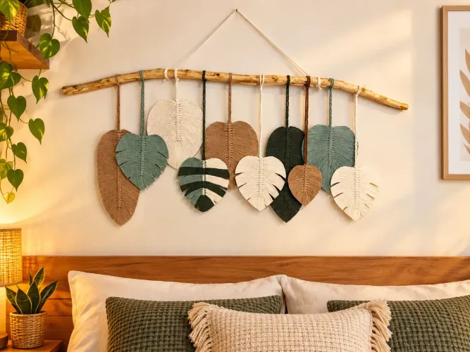 Painel de Macramé Modelo Grande para Cabeceira ou Sala 127 cm