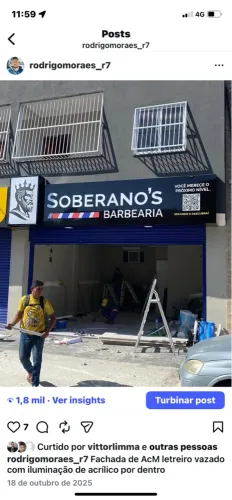 FACHADA EM ACM,LETREIROS, ADESIVOS , LONAS , ACRÍLICO ,
