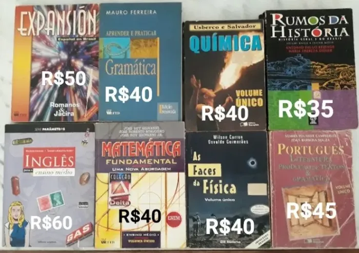 Livros literários e didáticos usados
