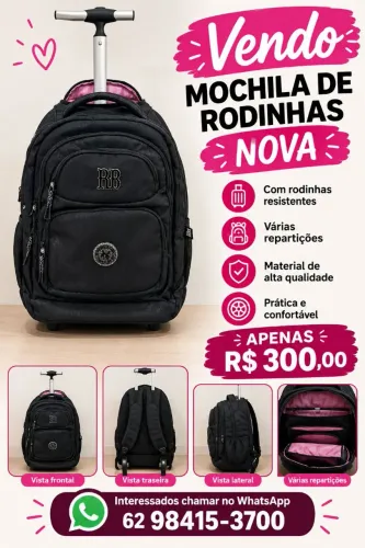 Mochila de rodinhas nova