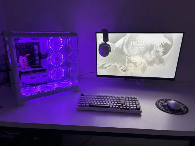 PC Gamer Completo Branco + Monitor 180Hz + Teclado Mecânico