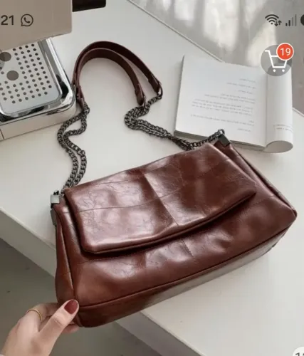 Bolsa Crossbody de couro PU 