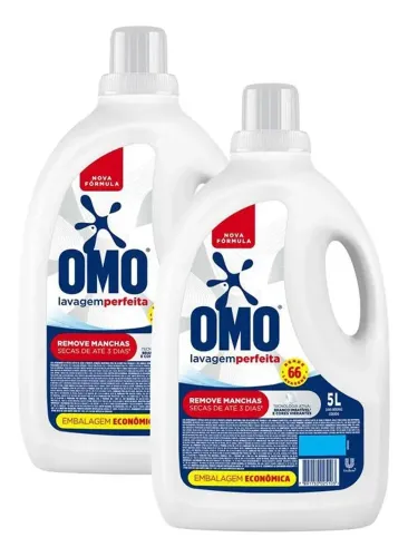 Kit 2 Omo 5 Litros Líquido Lavagem Perfeita