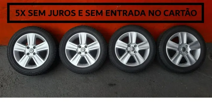 Jogo de Rodas Aro 15 Originais Volkswagen Saveiro Cross+ Pneus Novos 195 x 55_Cartão 5X Se