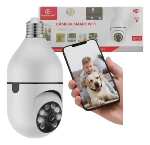 Câmera IP 360 WiFi Externa Full HD Visão Noturna Lâmpada