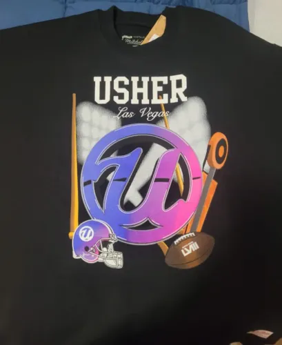 moletom mitchell & ness nfl super bowl lviii - usher edição limitada (tam xl)