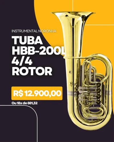 Tuba 4/4 HBB-200L Sib 4 rotores Laqueada Nova 1 ano de garantia