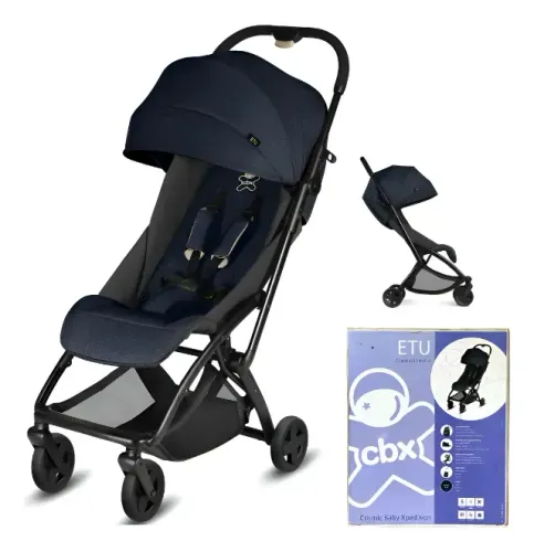 Aluguel Carrinho de Bebê Etu CBX Azul - Compacto, Leve e Ideal para Passeios e Viagens