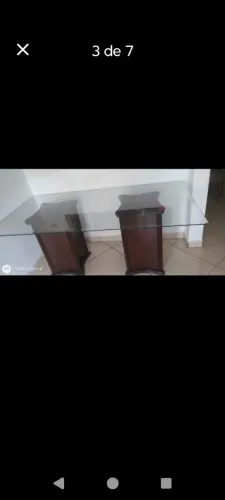 Mesa vidro bisote