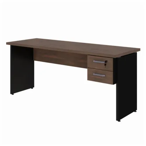 Mesa Escritório 1,70×0,60m Marsala/Preto com 2 Gavetas Modelo Moderno Design 23475