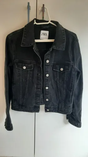 Jaqueta jeans preto feminina G Zara