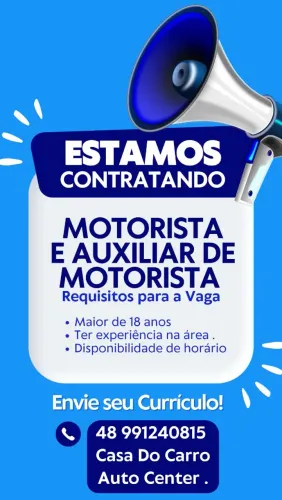 Casa do Carro contrata motorista CNH D para início imediato .