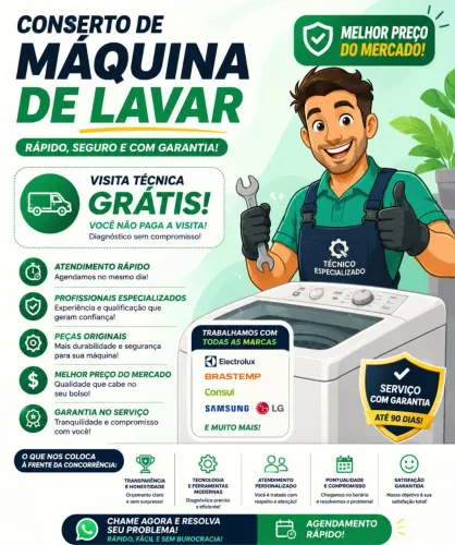 Conserto de Máquinas de Lavar e Lava e Seca | Atendimento Rápido