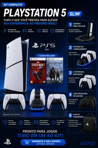 Ps5 slim mídia digital e física.