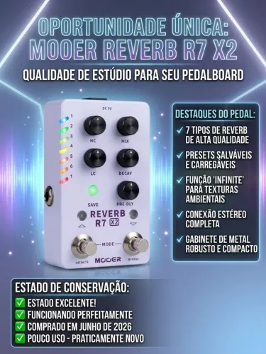 Pedal guitarra Mooer Reverb R7 X2