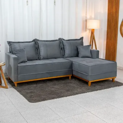 Sofá Milão com Chaise 2.30m Linho: Novo. Pronta Entrega.