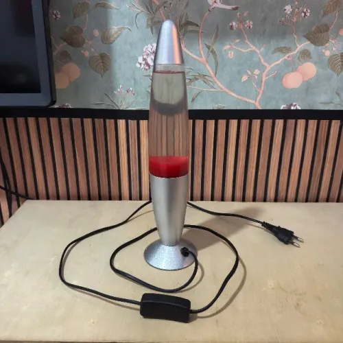 Luminária Abajur de Mesa Decorativo Retrô Lava Lamp 34CM