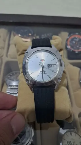 orient automático vintage 3 estrelas - caixa em aço - clássico e robusto