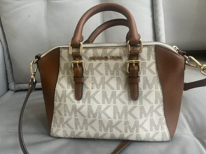 Bolsa Michael Kors Original Signature Vanilla e Marrom
