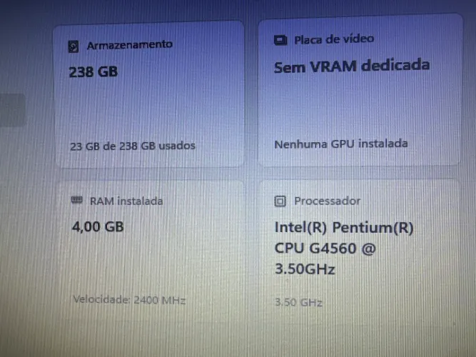 PC COMPLETO + SSD 256GB