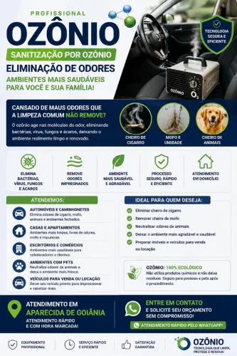 Sanitização por Ozônio | Eliminação de Odores em Carros, Casas e Empresas