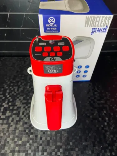 Megafone Portátil Profissional Recarregável com Sirene Musical e Gravador - DV-680s Bidell