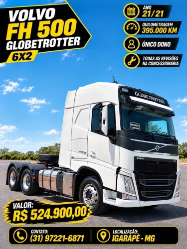 Volvo FH 500 6x2 Globetrotter - Único Dono - Revisado na Concessionária