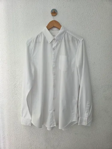 camisa oxford gap slim fit branca g
