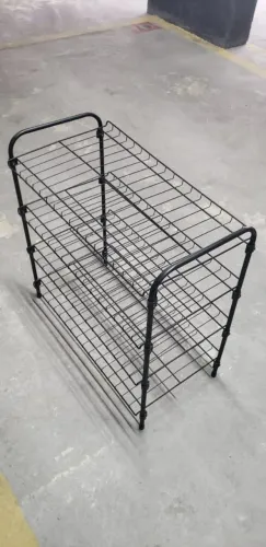 Sapateira organizadora para sapatos - 4 prateleiras, até 12 pares - Metal Preto