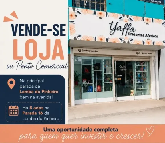 Vendo Loja completa ou Ponto comercial na Lomba do pinheiro