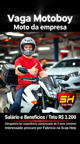 Entregador Motoboy Vagas (moto da empresa)