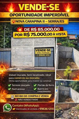 Terreno com Galpão 10x10 + 15 metros 