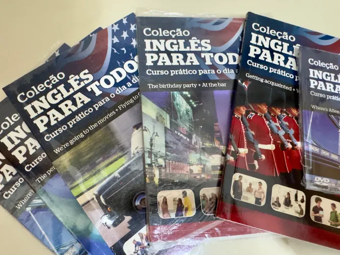 Curso de Inglês DVDs + Livros Prático e Rápido Novo