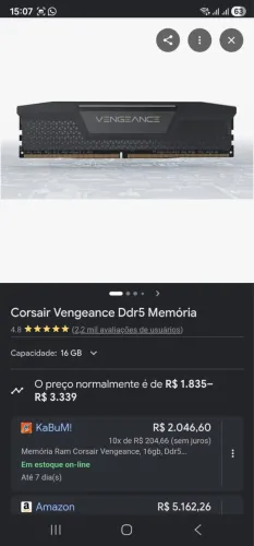 MEMÓRIA RAM DDR5 16gb