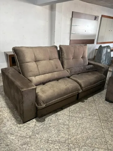 Sofá Coliseu Retrátil Reclinável 2,90m Pillow 30cm Durável Luxo