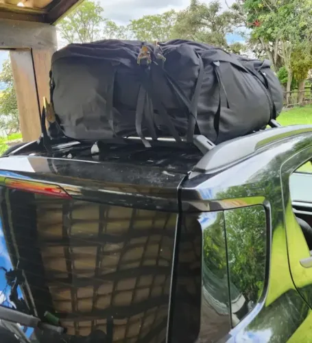 Bagageiro Dobrável Maleiro Teto Carro + 4 Cintas para amarrar carga