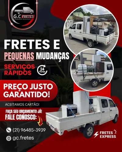 Fretes e pequenas mudanças! 24 horas!!! Aceitamos cartão !