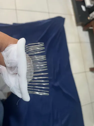 Véu de noiva bordado com nossa senhora