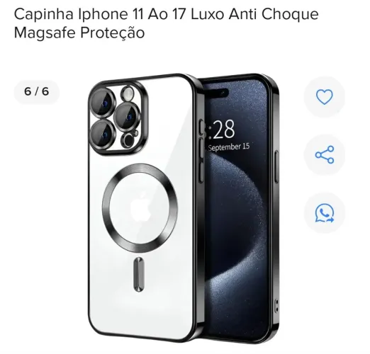 Capinha Iphone 11 Ao 17 Luxo Anti Choque Magsafe Proteção