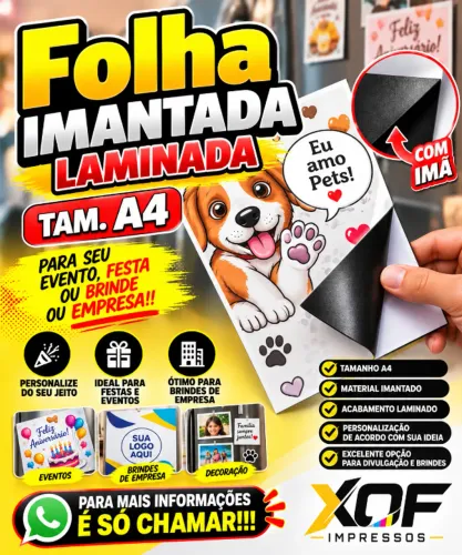 FOLHA IMANTADA LAMINADA A4