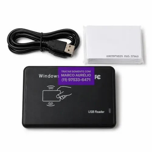 Leitor de Cartão RFID USB com 10x Cartões - R$ 150