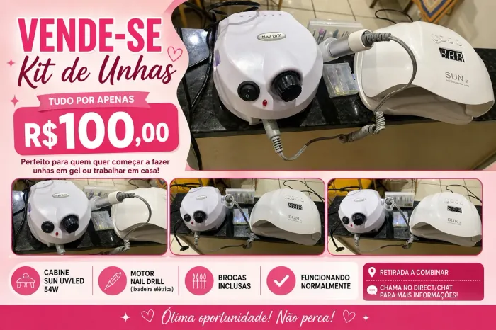 cabine e motor de alongamento de unhas