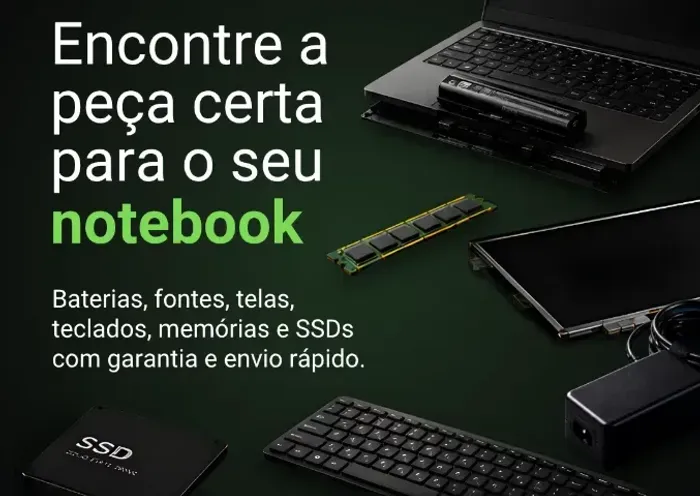 Peças notebook! Fonte, memória ram ,tela slim 15.6