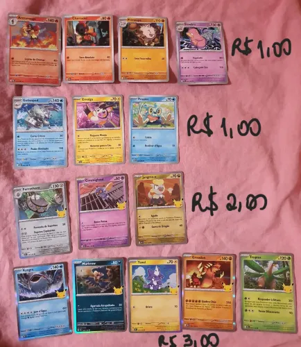 Carta cards cartinhas pokémon tcg