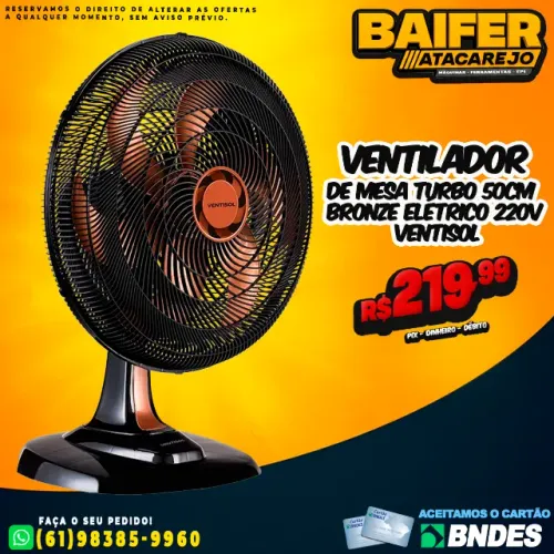 Ventilador de Mesa Turbo 50Cm Bronze 220v Ventisol