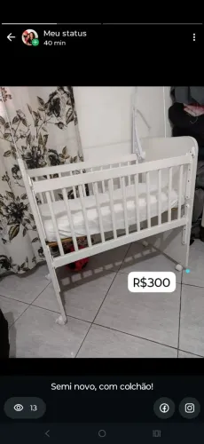 Mini berço, grade articulada 