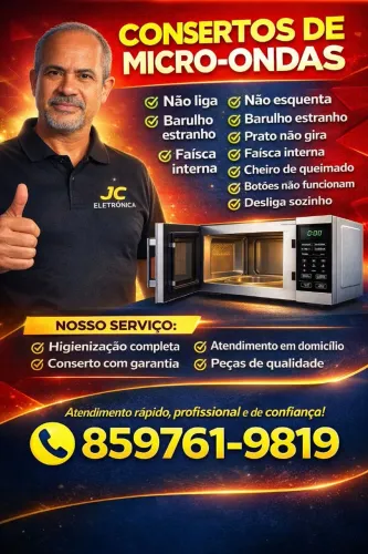 Conserto geral em micro-ondas. 