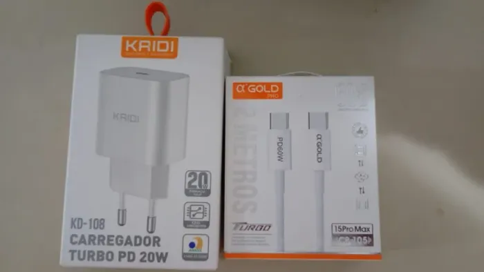 Carregador Turbo tipo C-C 60w IPHONE e ANDROID